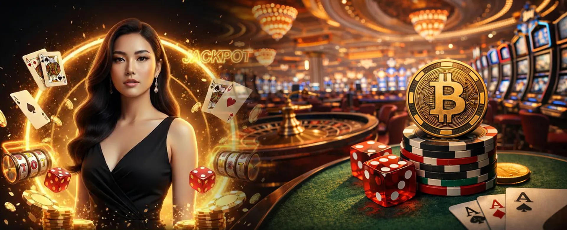 Online Poker Table with Chips and Cards
